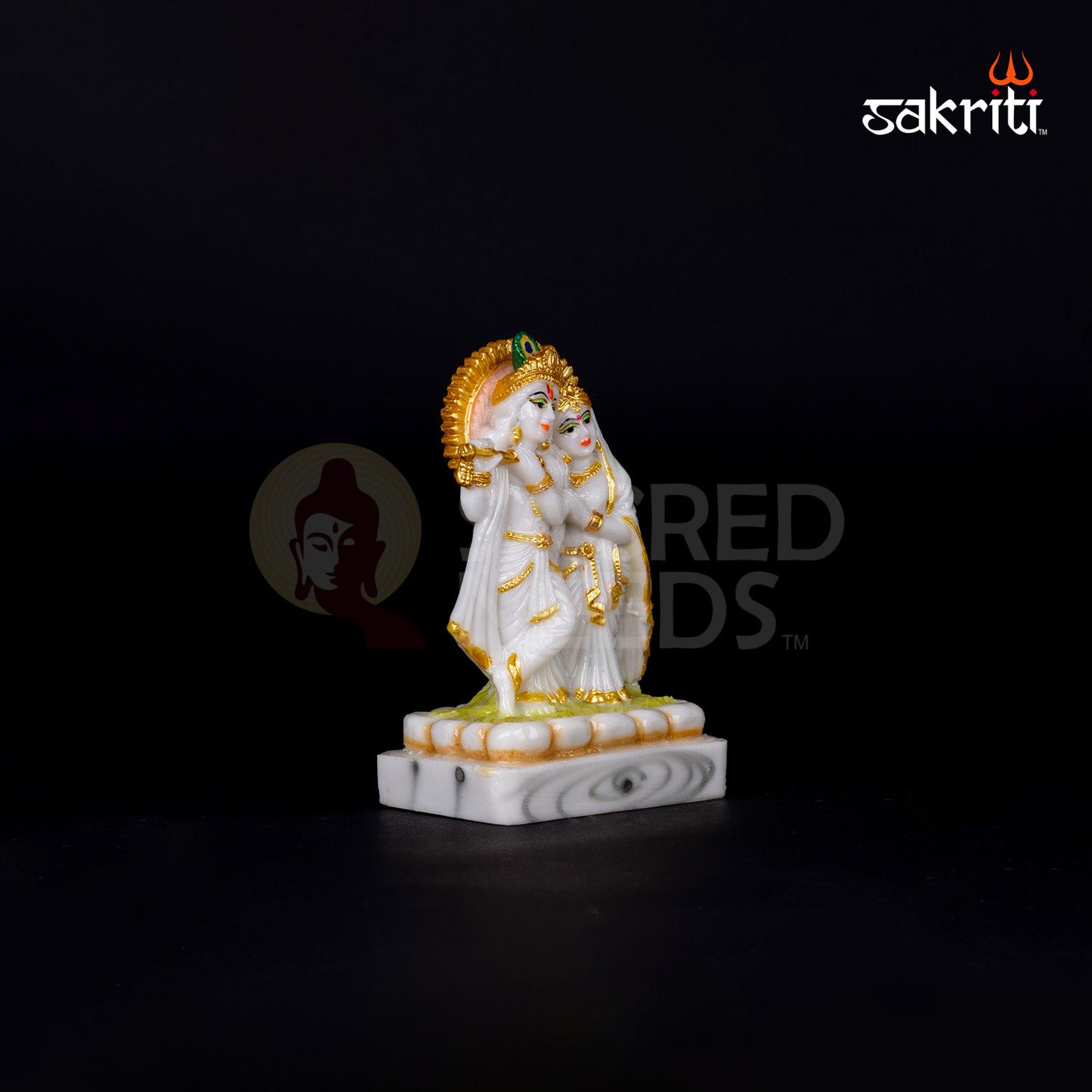Radha Krishna Idol in Marble Dust – 5.2 Inch Height | Spiritual Couple Murti for Mandir, Decor & Anniversary Gift