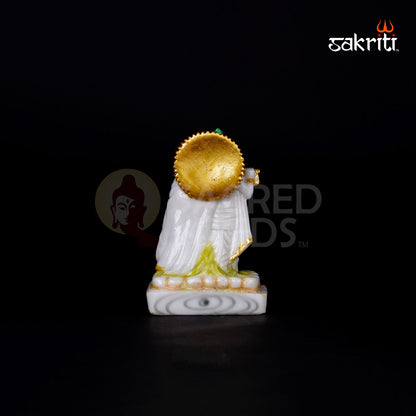 Radha Krishna Idol in Marble Dust – 5.2 Inch Height | Spiritual Couple Murti for Mandir, Decor & Anniversary Gift