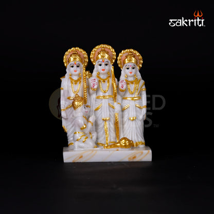 Ram Darbar Idol in Marble Dust – 5.5 Inch Height | Ram Sita Family Statue for Devotional Pooja & Gift Purpose