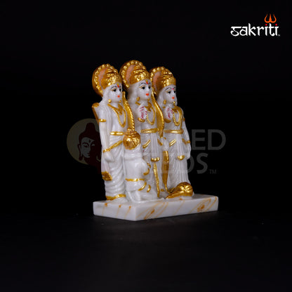 Ram Darbar Idol in Marble Dust – 5.5 Inch Height | Ram Sita Family Statue for Devotional Pooja & Gift Purpose