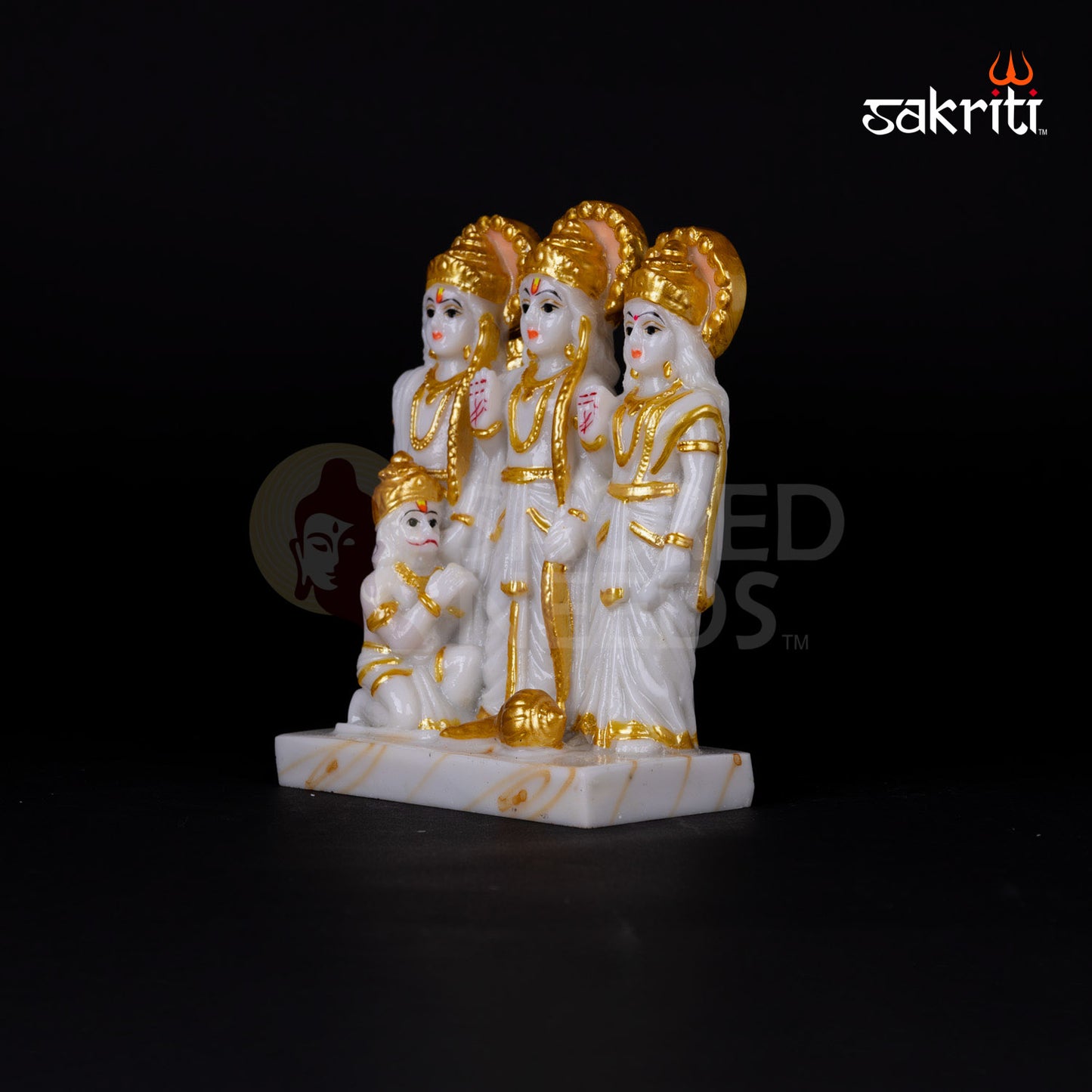Ram Darbar Idol in Marble Dust – 5.5 Inch Height | Ram Sita Family Statue for Devotional Pooja & Gift Purpose