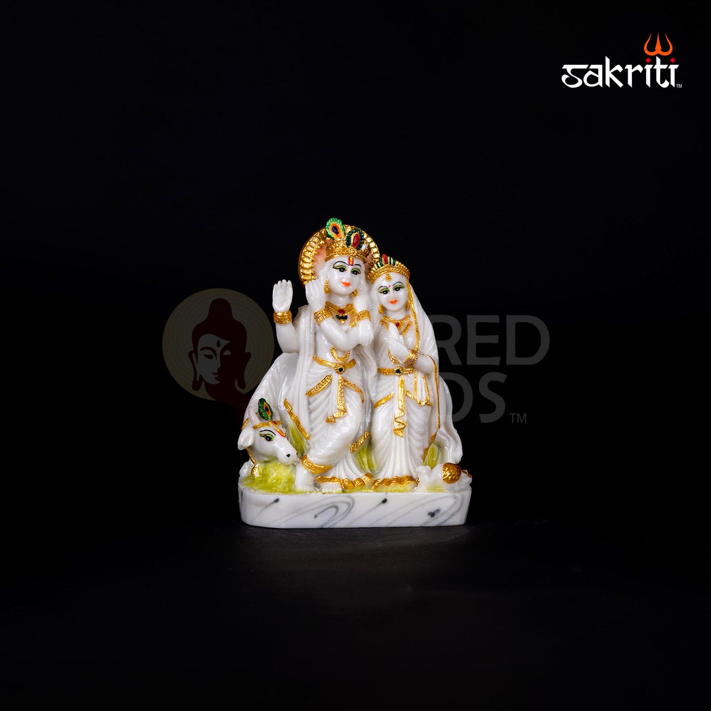 Radha Krishna Idol in Marble Dust – 6.5 Inch Height | Spiritual Divine Couple for Home Mandir & Janmashtami