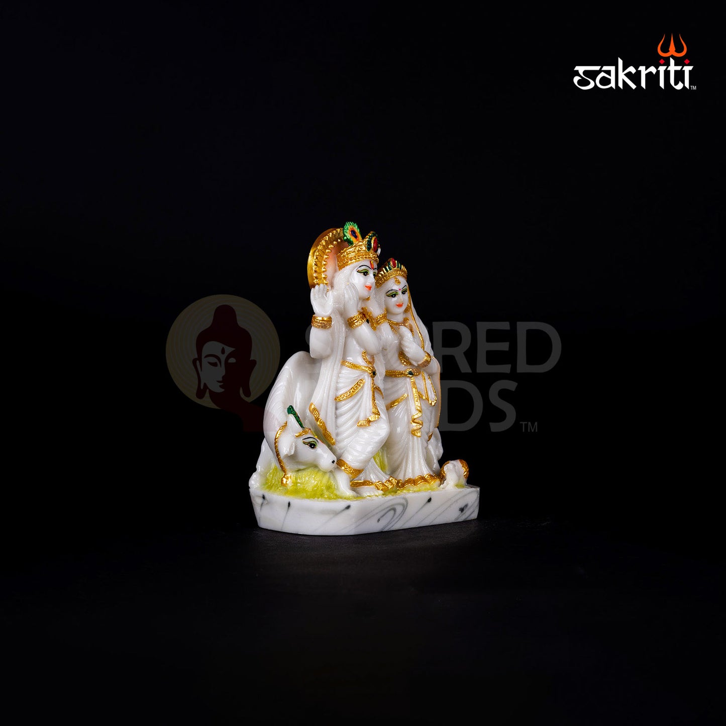 Radha Krishna Idol in Marble Dust – 6.5 Inch Height | Spiritual Divine Couple for Home Mandir & Janmashtami