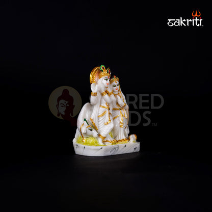Radha Krishna Idol in Marble Dust – 6.5 Inch Height | Spiritual Divine Couple for Home Mandir & Janmashtami