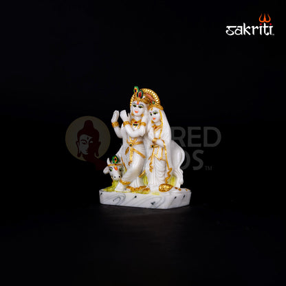 Radha Krishna Idol in Marble Dust – 6.5 Inch Height | Spiritual Divine Couple for Home Mandir & Janmashtami