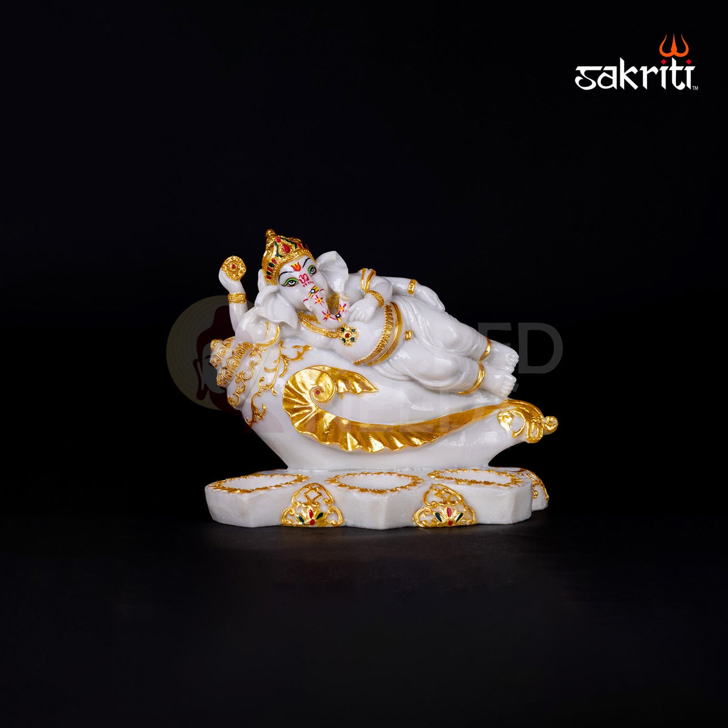 MARBLE DUST DIYA GANESHA