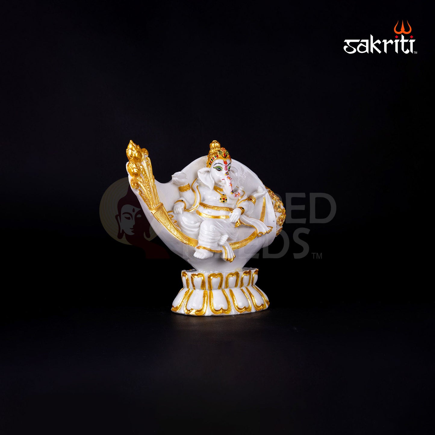 MARBLE DUST SHANKH GANESHA