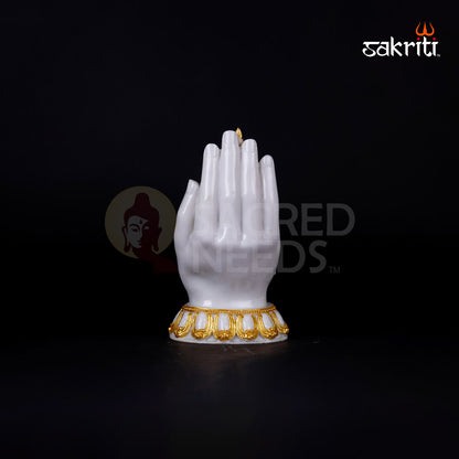 MARBLE DUST HAND BUDDHA