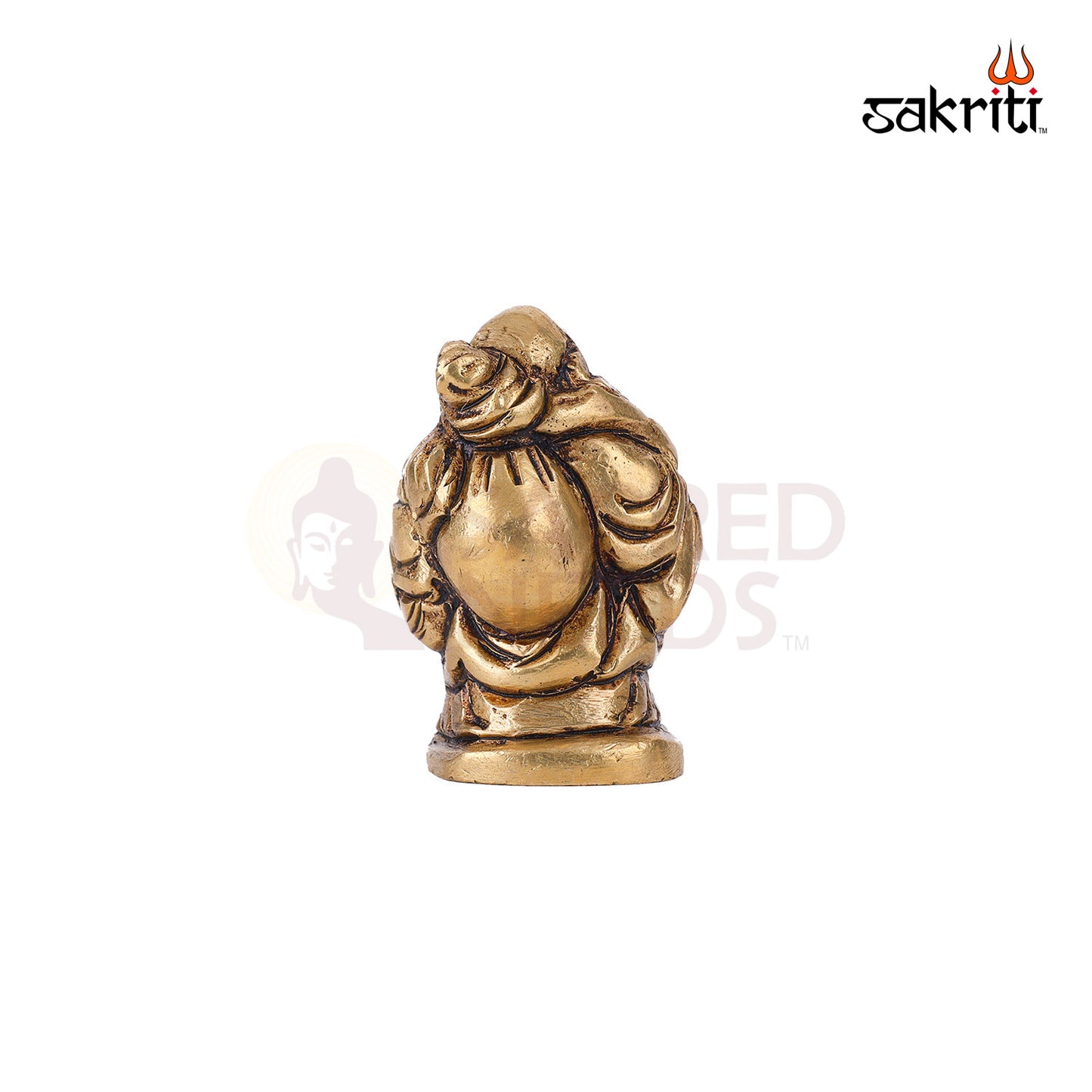 Brass Happy Man with Fan – 1.9 Inch Height | Feng Shui Brass Statue for Happiness, Success & Prosperity
