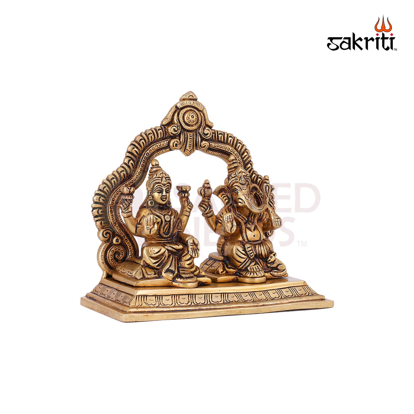 BRASS LAKSHMI GANESHA WITH ARCH