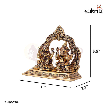 BRASS LAKSHMI GANESHA WITH ARCH