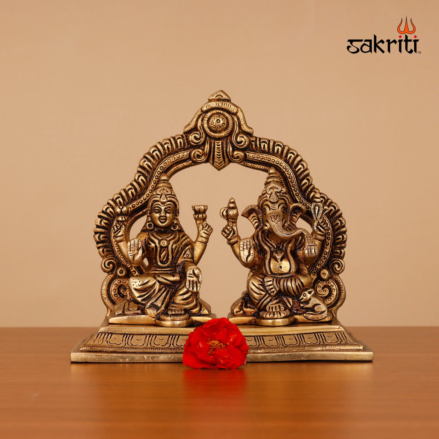 BRASS LAKSHMI GANESHA WITH ARCH