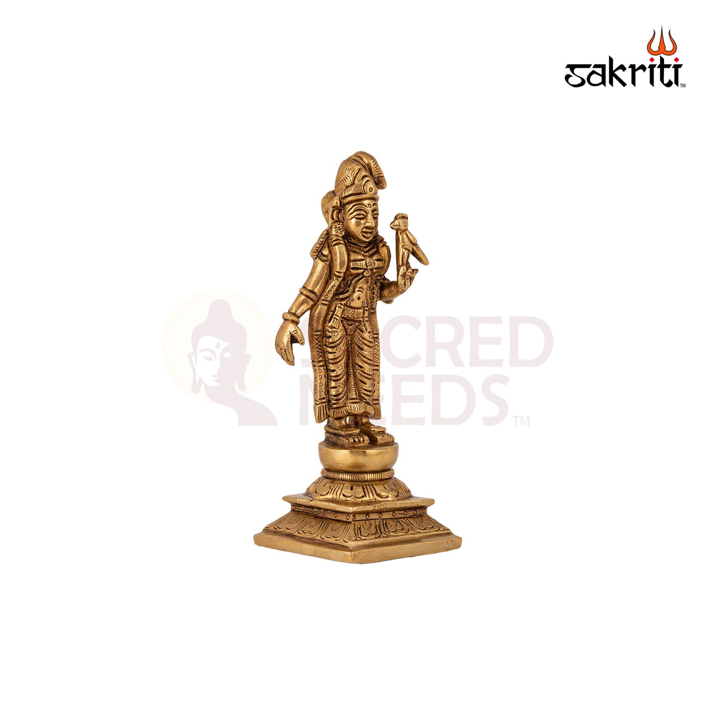 Brass Andal – 6 Inch Height | Devotional Alwar Saint Idol for Vaishnava Pooja & Temple Decor