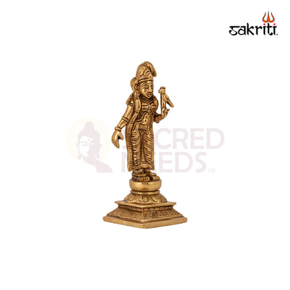 Brass Andal – 6 Inch Height | Devotional Alwar Saint Idol for Vaishnava Pooja & Temple Decor