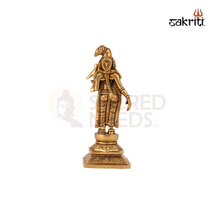 Brass Andal – 6 Inch Height | Devotional Alwar Saint Idol for Vaishnava Pooja & Temple Decor