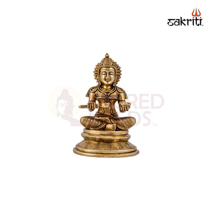 Brass Annapoorani – 8.3 Inch Height | Brass Goddess Idol for Abundance, Food Blessings & Daily Worship