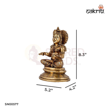 Brass Annapoorani – 8.3 Inch Height | Brass Goddess Idol for Abundance, Food Blessings & Daily Worship