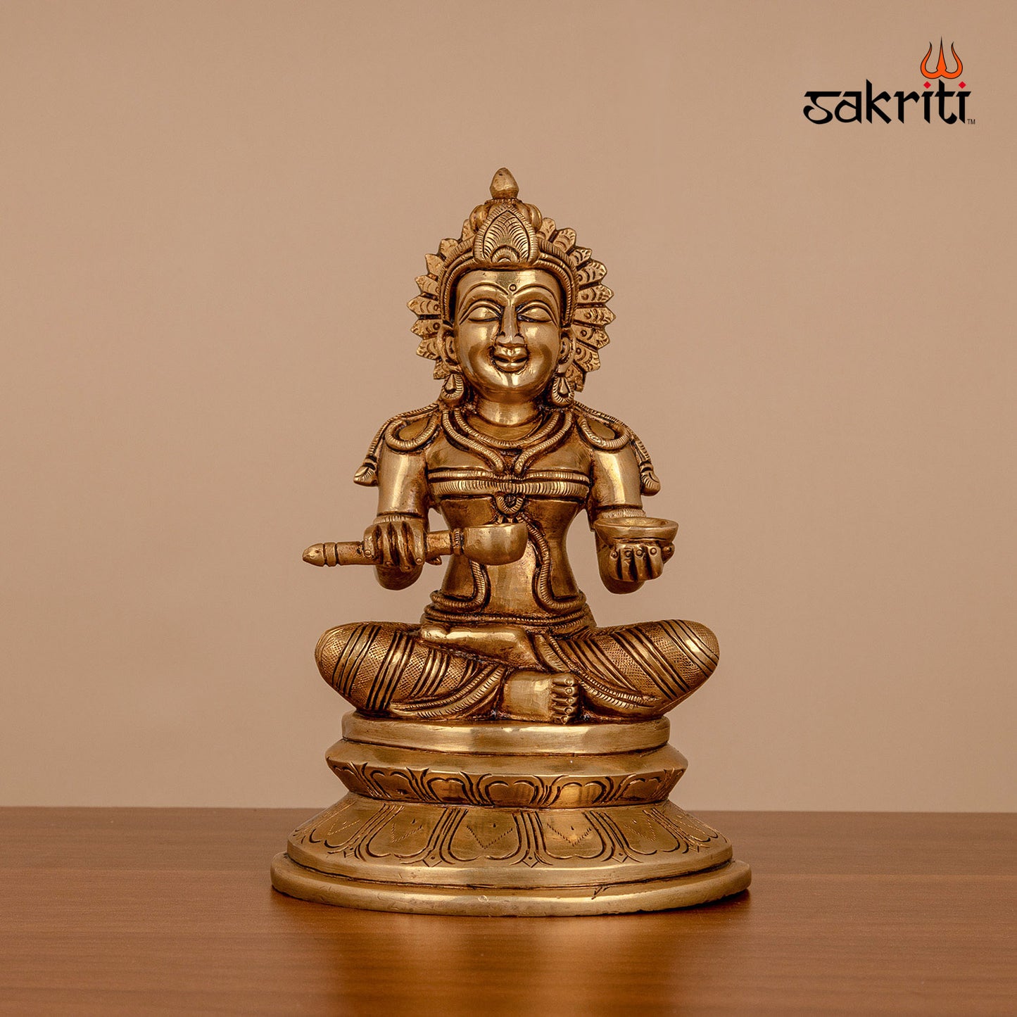 Brass Annapoorani – 8.3 Inch Height | Brass Goddess Idol for Abundance, Food Blessings & Daily Worship