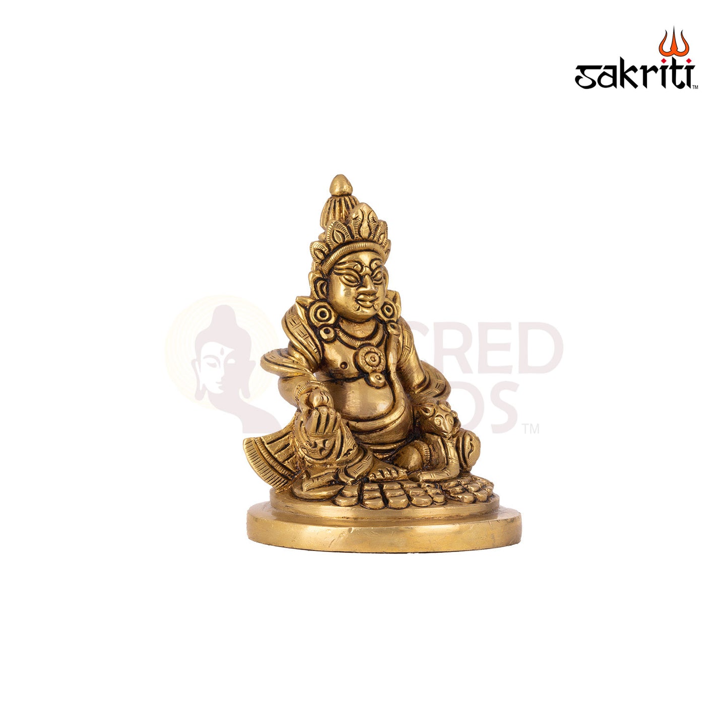 Brass Kuberan – 4 Inch Height | Lord of Wealth Idol for Locker, Office Desk & Financial Prosperity