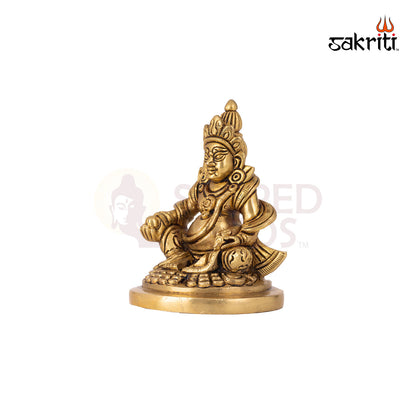 Brass Kuberan – 4 Inch Height | Lord of Wealth Idol for Locker, Office Desk & Financial Prosperity