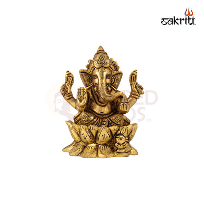 BRASS LOTUS GANESHA