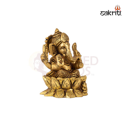 BRASS LOTUS GANESHA