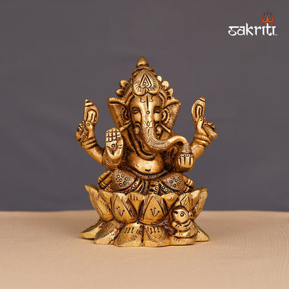 BRASS LOTUS GANESHA