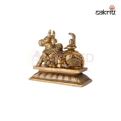 BRASS NANDI WITH SHIVLING