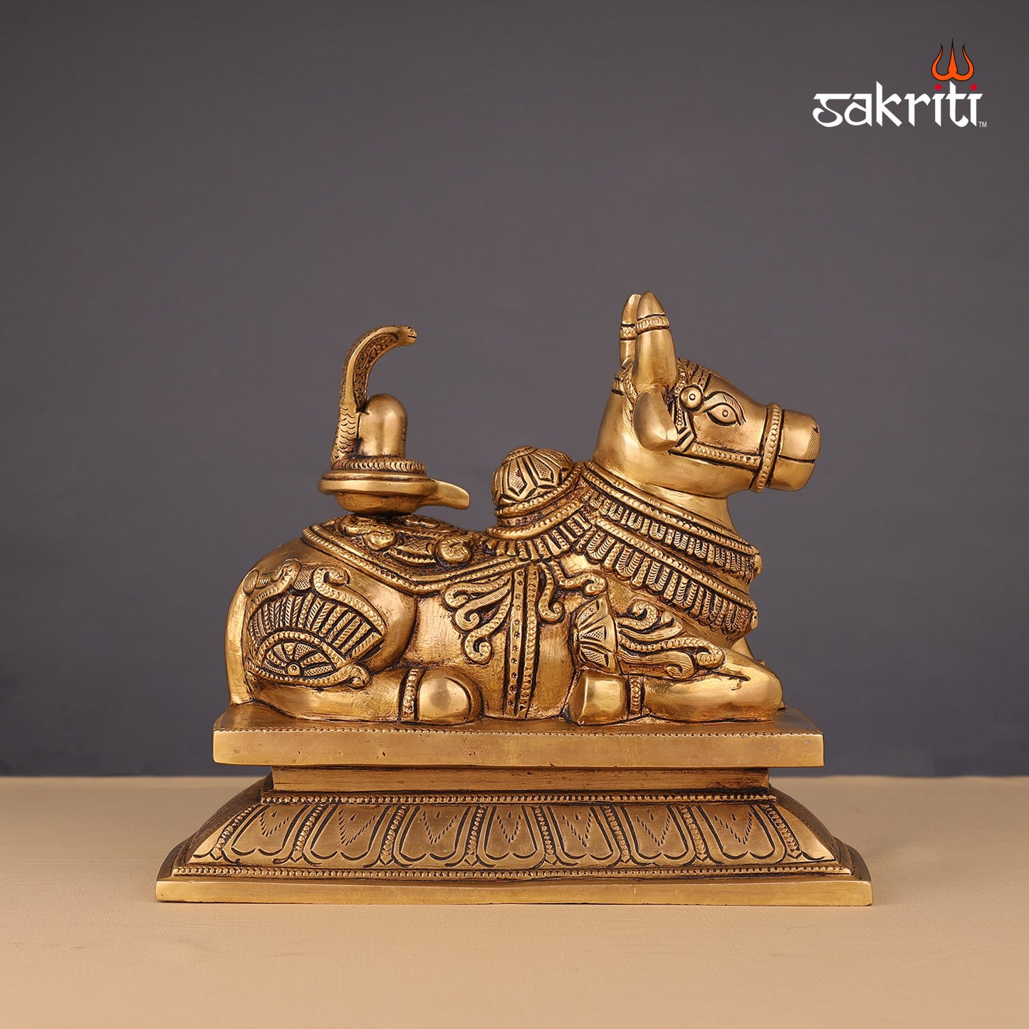 BRASS NANDI WITH SHIVLING