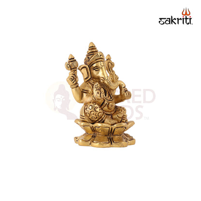 BRASS LOTUS GANESHA