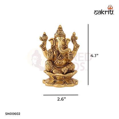 BRASS LOTUS GANESHA