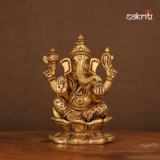 BRASS LOTUS GANESHA