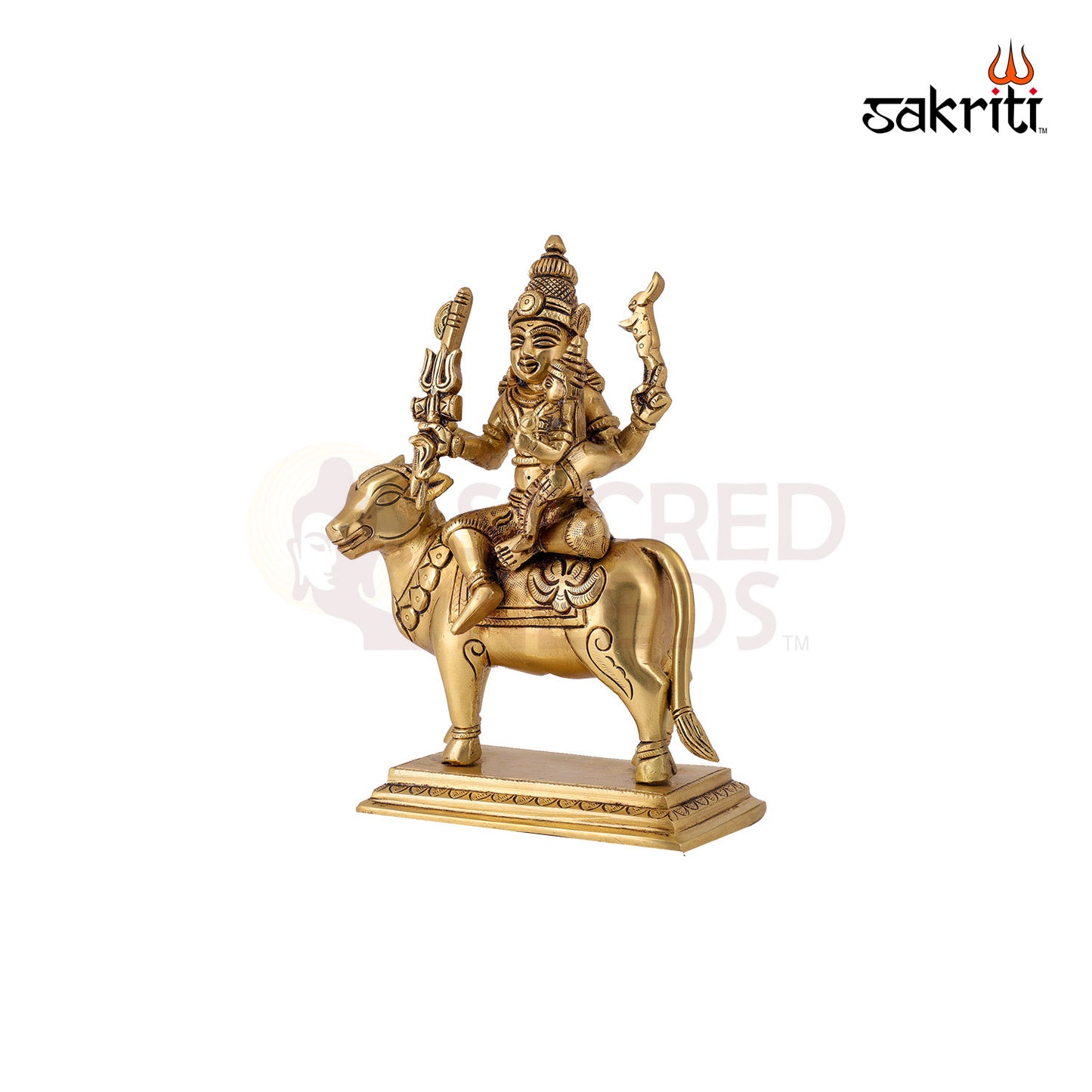 Brass Pradosham – 8.7 Inch Height | Lord Shiva Idol in Pradosha Form for Abhishekam, Worship & Devotion