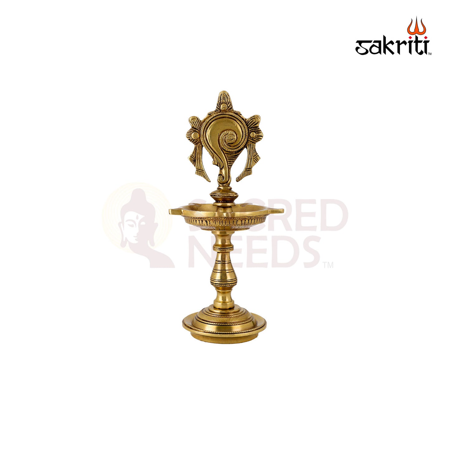 BRASS SHANKH LAMP WITH STAND