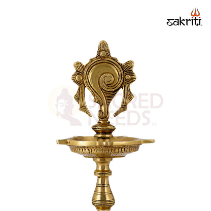 BRASS SHANKH LAMP WITH STAND