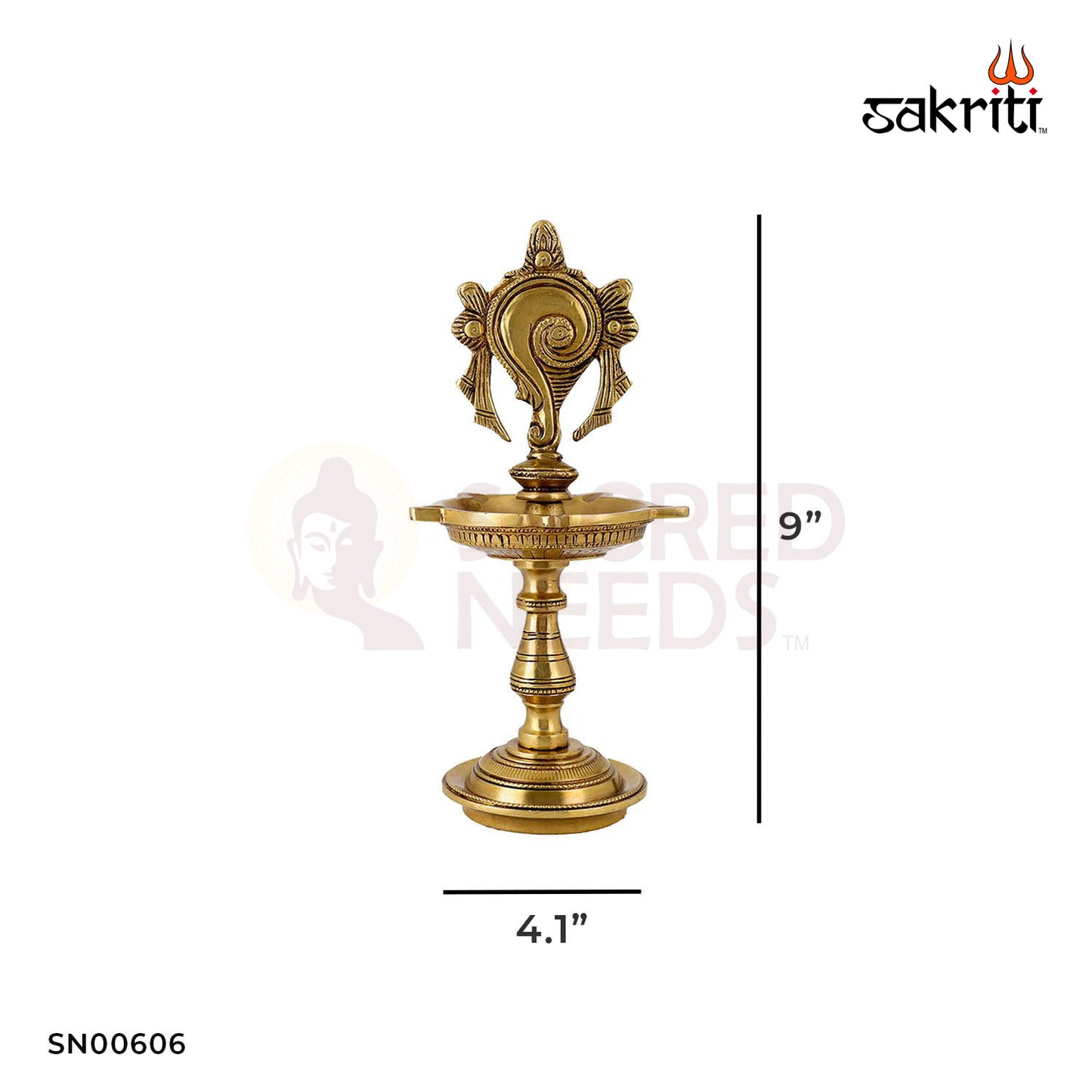 BRASS SHANKH LAMP WITH STAND