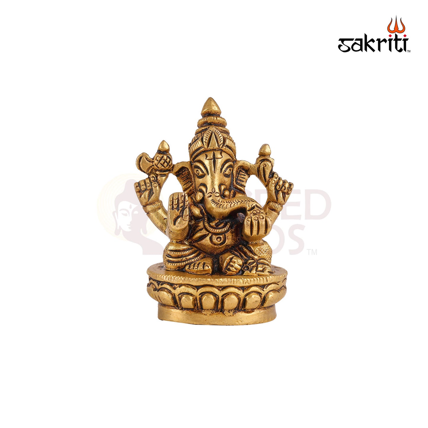 Brass Ganesha – 2.7 Inch Height | Small Ganapati Idol for Car Dashboard, Travel Altar & Gift Use