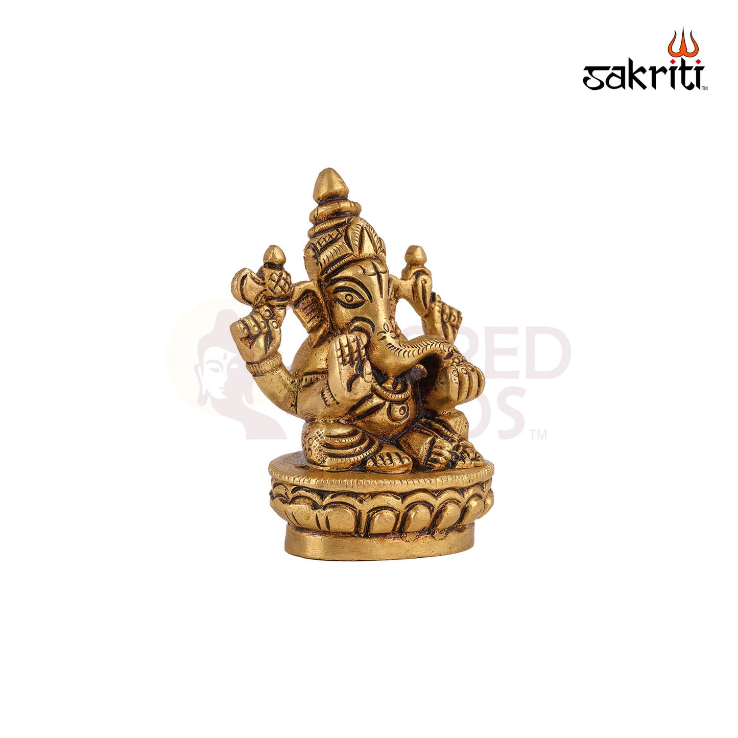 Brass Ganesha – 2.7 Inch Height | Small Ganapati Idol for Car Dashboard, Travel Altar & Gift Use