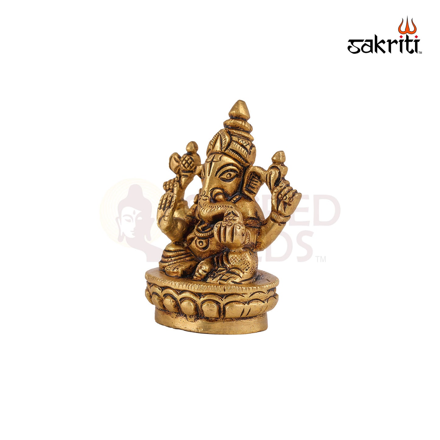 Brass Ganesha – 2.7 Inch Height | Small Ganapati Idol for Car Dashboard, Travel Altar & Gift Use