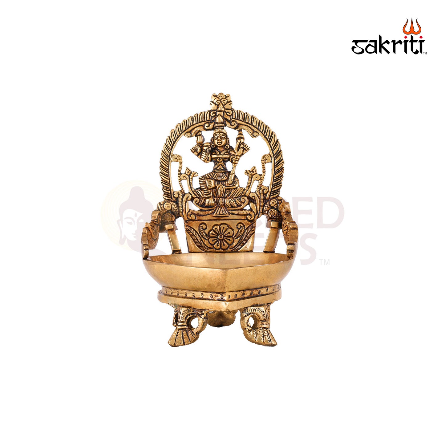 Brass Raja Rajeshwari Vilakku – 7.1 Inch Height | Goddess Deepam for Durga Worship, Devotional Lighting & Festivals