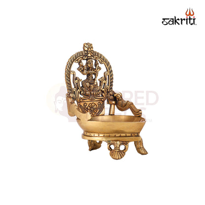 Brass Raja Rajeshwari Vilakku – 7.1 Inch Height | Goddess Deepam for Durga Worship, Devotional Lighting & Festivals