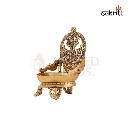 Brass Raja Rajeshwari Vilakku – 7.1 Inch Height | Goddess Deepam for Durga Worship, Devotional Lighting & Festivals