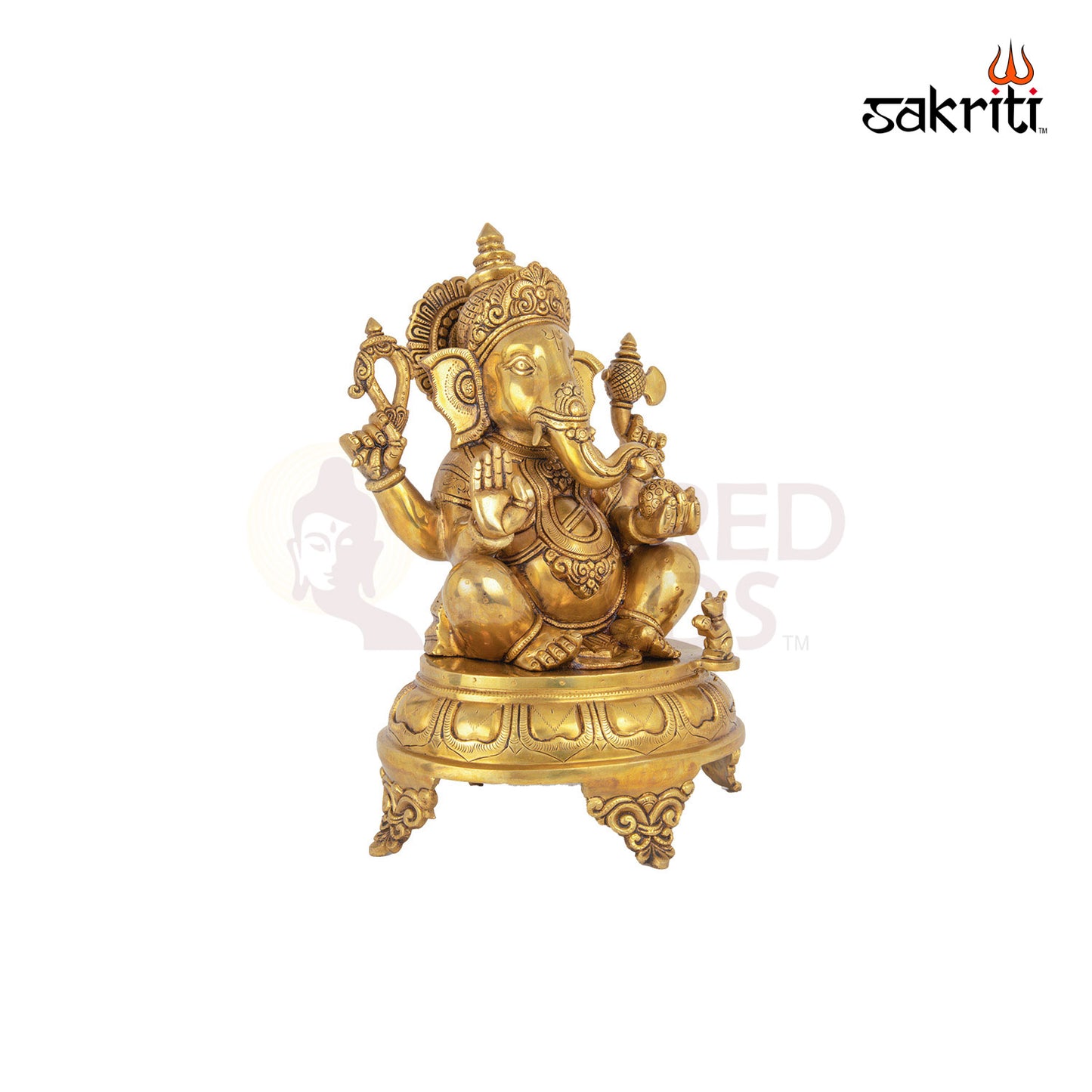 Brass Ganesha – 16.5 Inch Height | Large Ganpati Idol for Home Mandir, Ganesh Chaturthi & Blessing Spaces