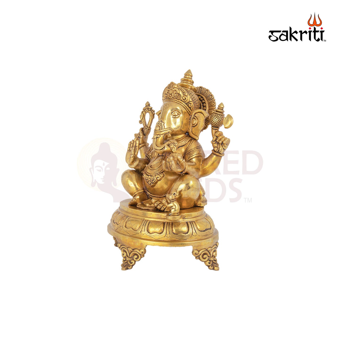 Brass Ganesha – 16.5 Inch Height | Large Ganpati Idol for Home Mandir, Ganesh Chaturthi & Blessing Spaces