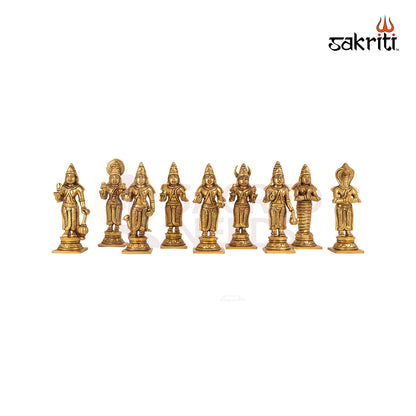 Brass Navgraha Set – 5.2 Inch Height (Each) | 9 Planet Brass Idols for Temple Use, Astrology Remedies & Pooja