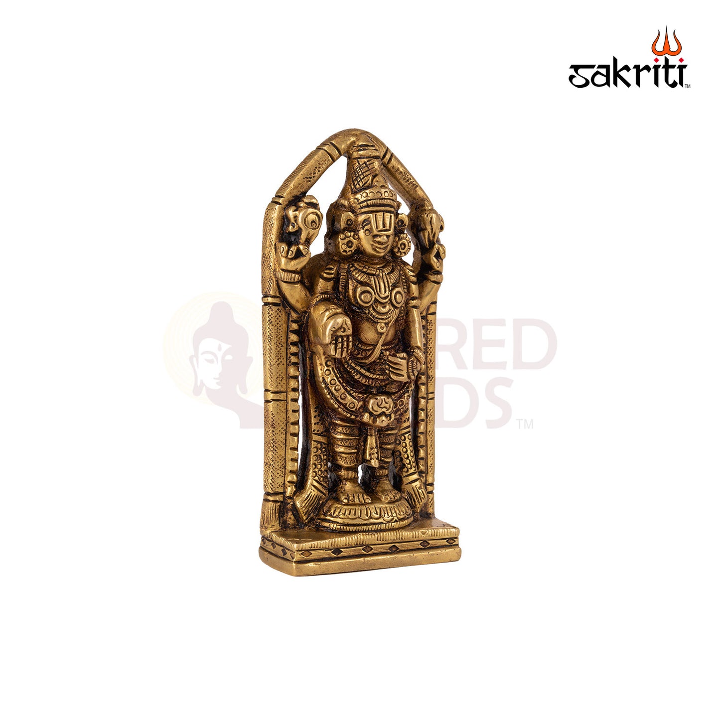 Brass Balaji – 3.9 Inch Height | Tirupati Venkateshwara Idol for Devotion, Daily Worship & Home Altar