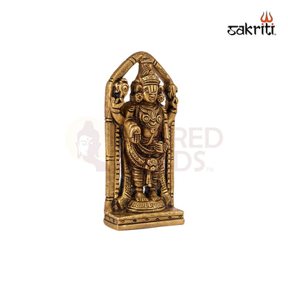 Brass Balaji – 3.9 Inch Height | Tirupati Venkateshwara Idol for Devotion, Daily Worship & Home Altar