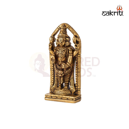 Brass Balaji – 3.9 Inch Height | Tirupati Venkateshwara Idol for Devotion, Daily Worship & Home Altar