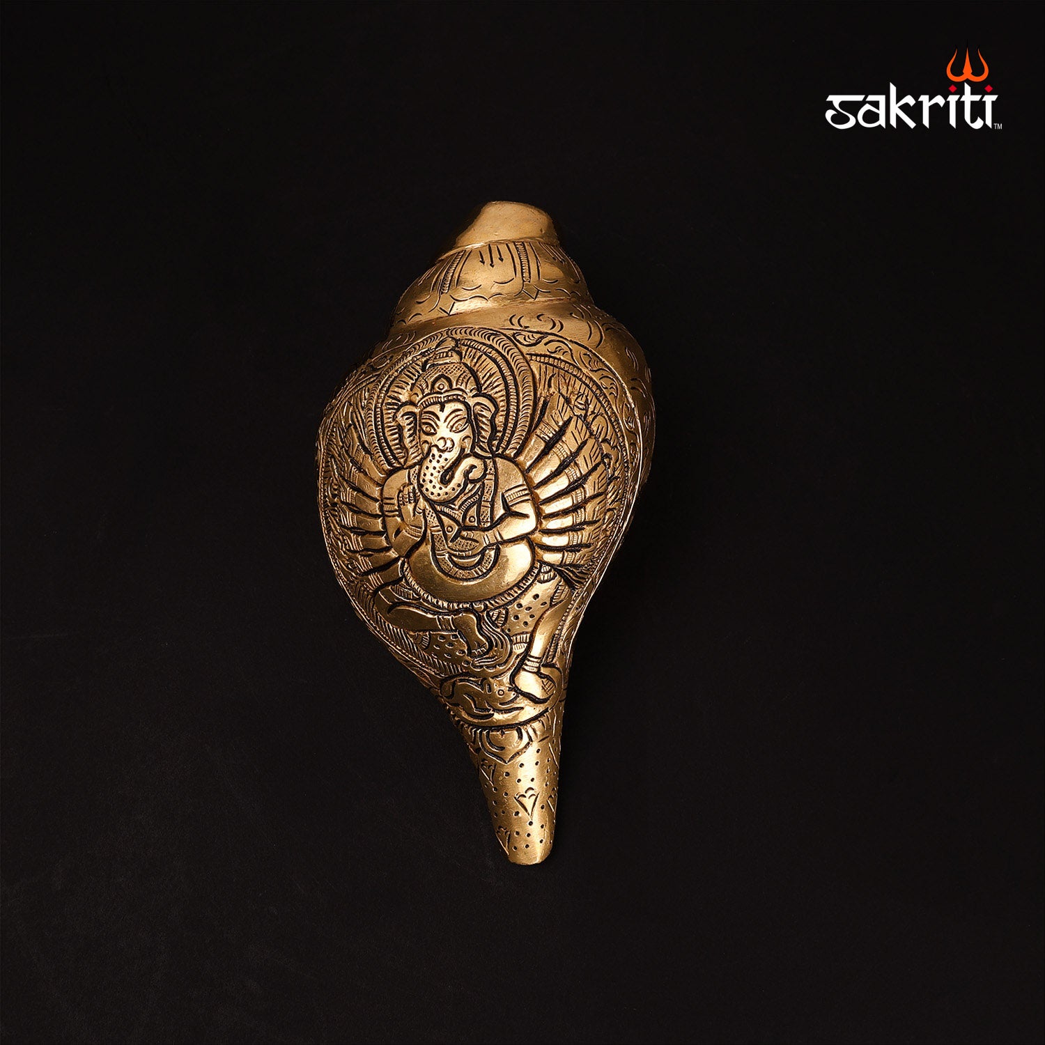 Brass Ganesha Voice Shankh – 3.78 Inch Height | Conch-Shaped Ganpati I ...