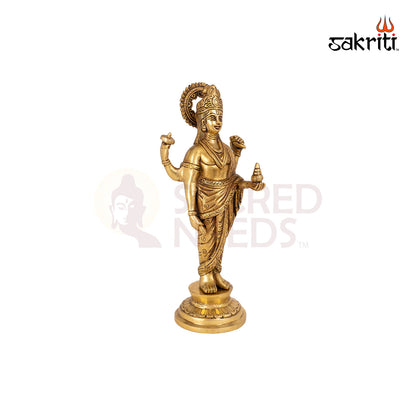 Brass Dhanvantri – 12 Inch Height | Lord of Ayurveda Idol for Health Blessings, Clinic Decor & Healing Spaces